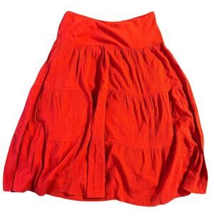 Red maxi skirt